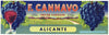 F. Cannavo Brand Vintage Manteca California Grape Crate Label