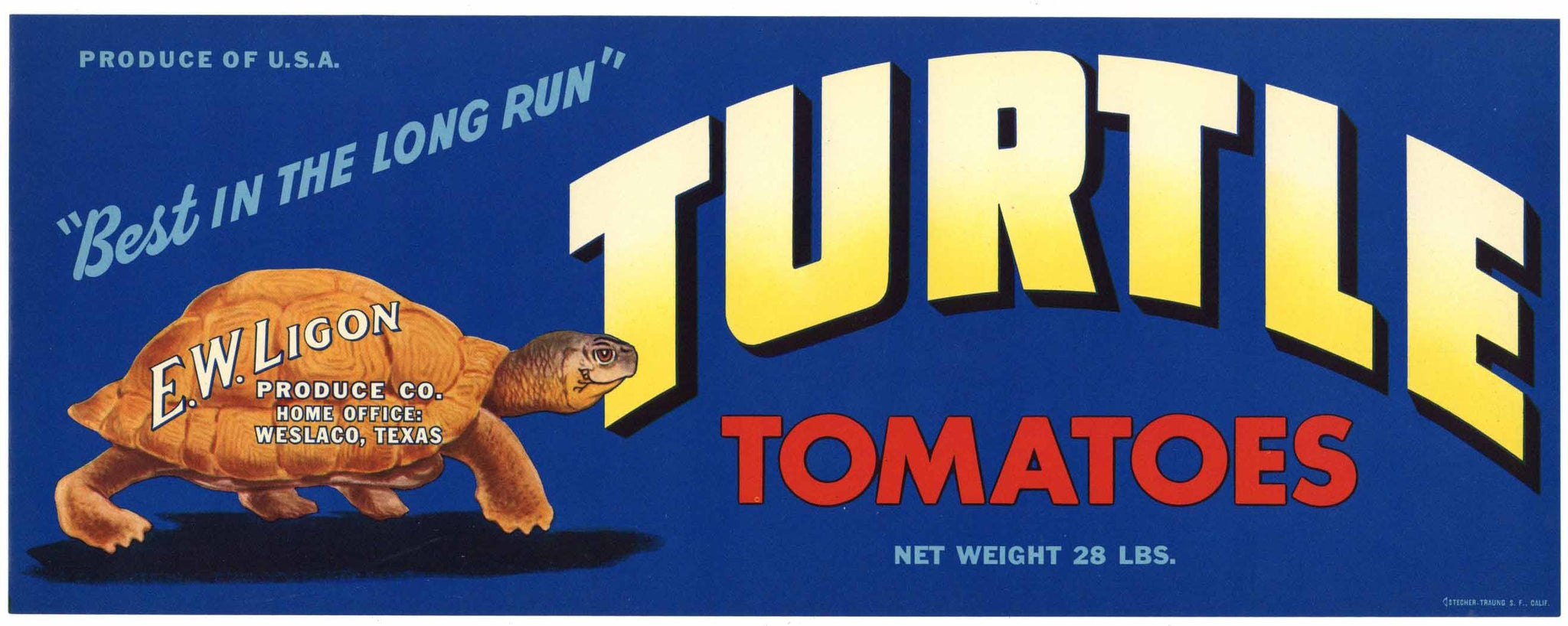 Turtle Brand Vintage Weslaco Texas Tomato Crate Label