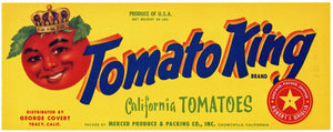 Tomato King Brand Vintage Chowchilla California Tomato Crate Label