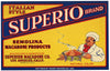 Superio Brand Vintage Italian Style Pasta Label