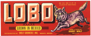 Lobo Brand Vintage Nogales Arizona Tomato Crate Label