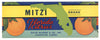 Mitzi Brand Vintage Clearwater Florida Citrus Crate Label