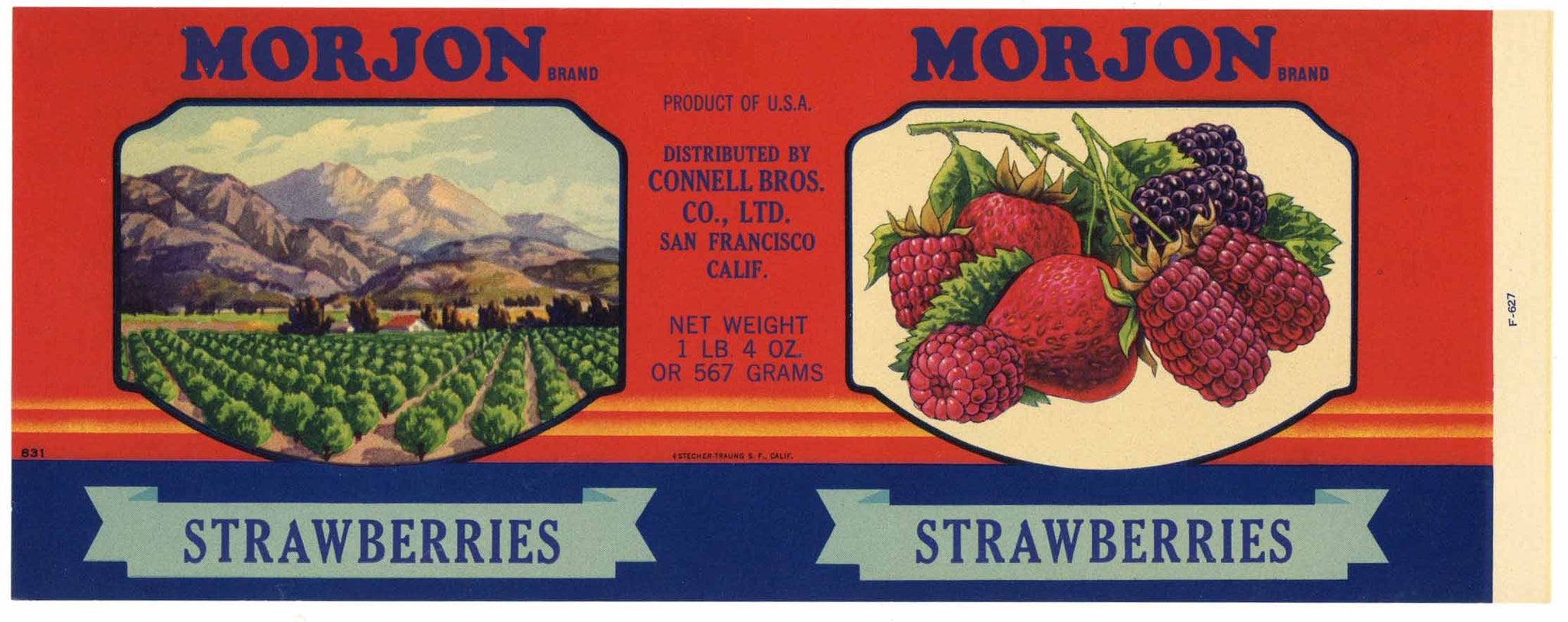 Morjon Brand Vintage Strawberry Can Label