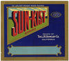 Sun-Kist Brand Vintage Dried Fruit Crate Label