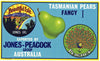 Peacock Brand Vintage Australian Pear Crate Label