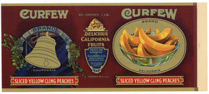 Curfew Brand Vintage Oakland Fruitvale Sliced Peaches Can Label
