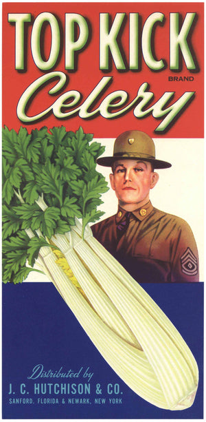 Top Kick Brand Vintage Sanford Florida Celery Crate Label