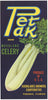 Pet Pak Brand Vintage Pahokee Florida Celery Crate Label