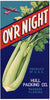 OV'R Night Brand Vintage Pahokee Florida Celery Crate Label