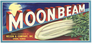 Moonbeam Brand Vintage Oviedo Florida Celery Crate Label, large