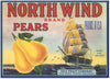 North Wind Brand Vintage Washington Pear Crate Label