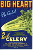 Big Heart Brand Vintage Island Grove Florida Celery Crate Label