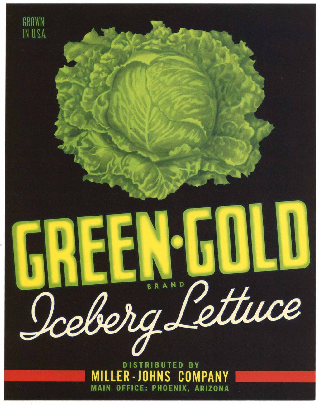 Green Gold Brand Vintage Phoenix Arizona Vegetable Crate Label