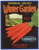 Winter Garden Brand Vintage Imperial Valley Vegetable Crate Label, Carrots, Mets