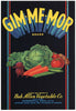 Gim-Me-Mor Brand Vintage Raymondville Texas Vegetable Crate Label