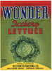 Wonder Brand Vintage Idaho Oregon Vegetable Crate Label