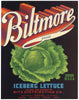 Biltmore Brand Vintage Holtville California Vegetable Crate Label