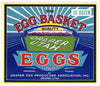 The Egg Basket Brand Vintage Draper Utah Egg Label, blue