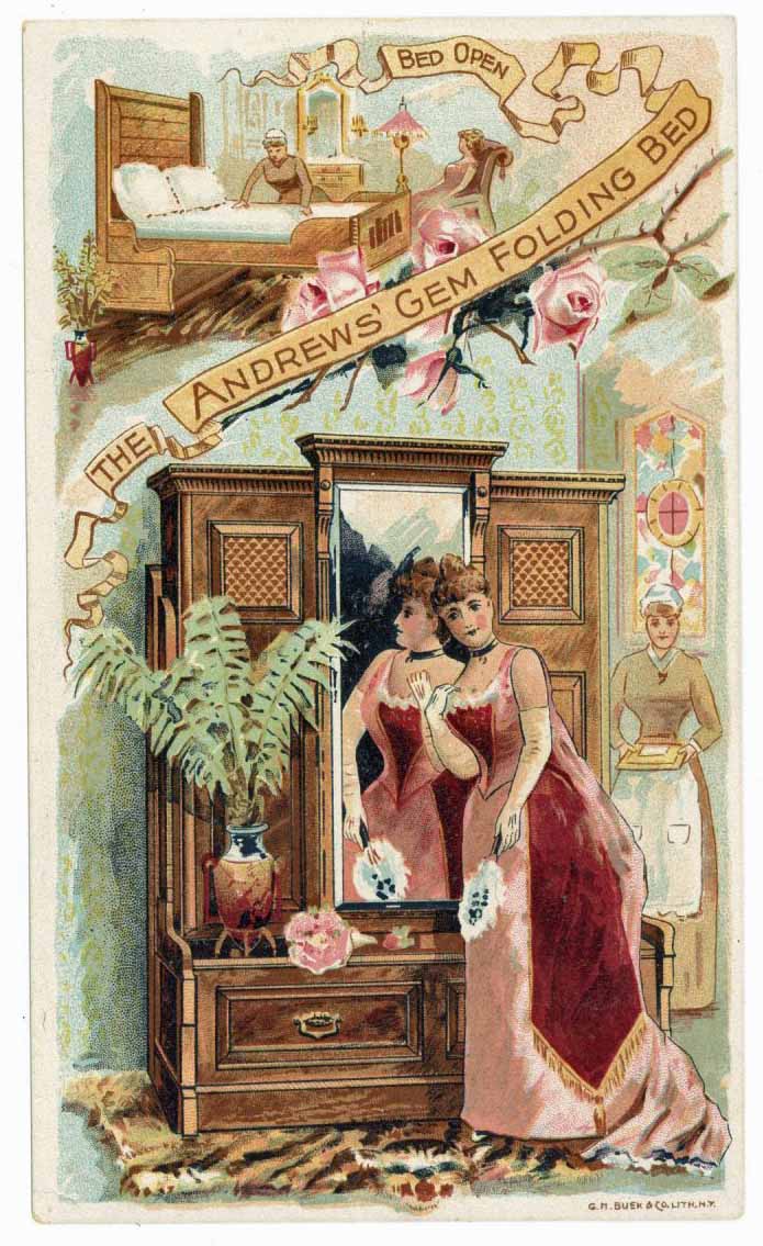 Victorian Trade Card, Andrews' Gem Folding Bed