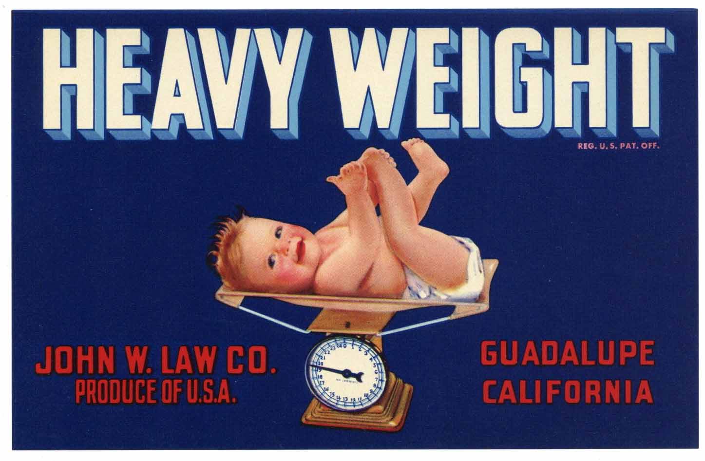 Heavy Weight Brand Vintage Guadalupe California Vegetable Crate Label