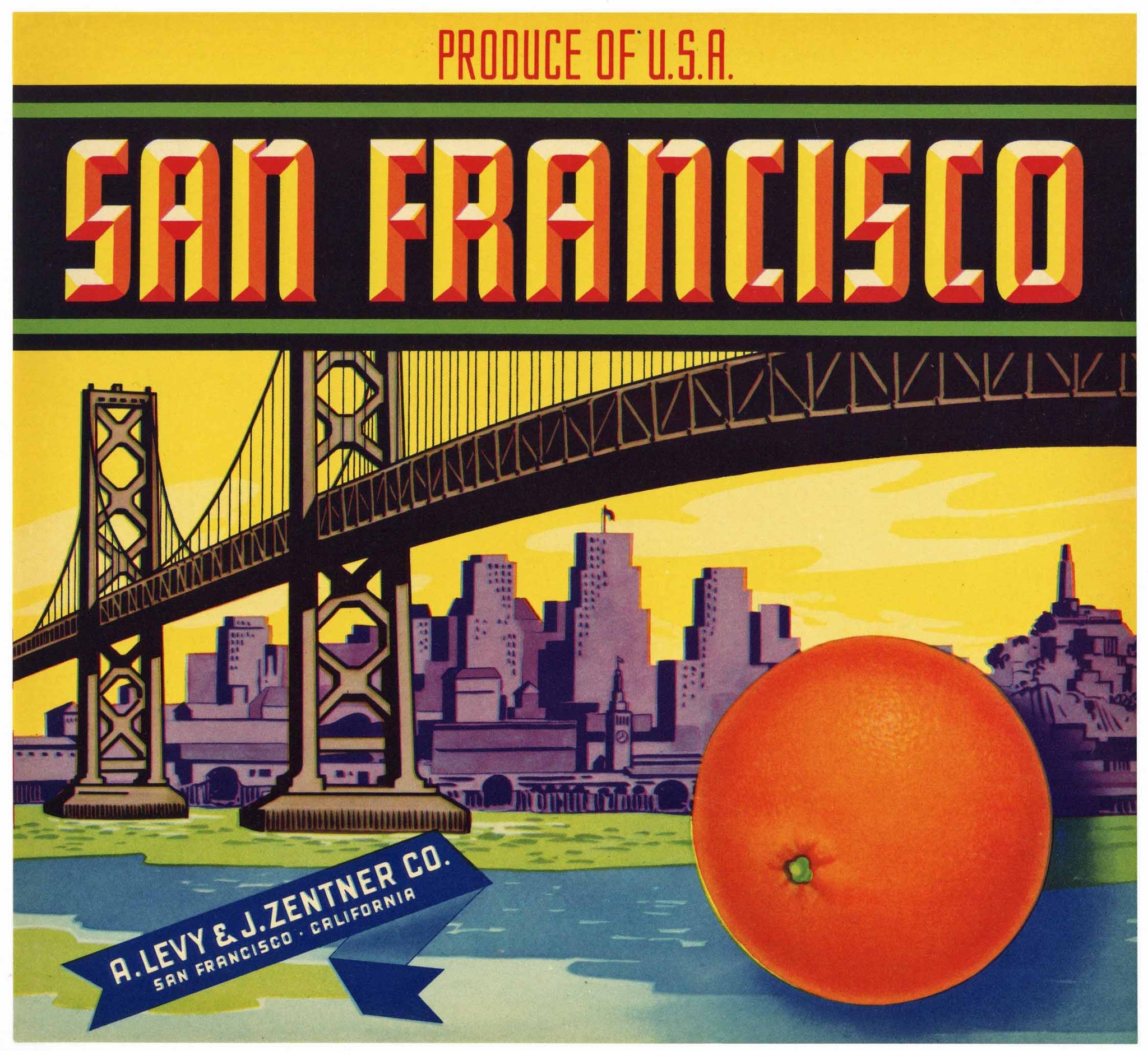 San Francisco Brand Vintage Orange Crate Label
