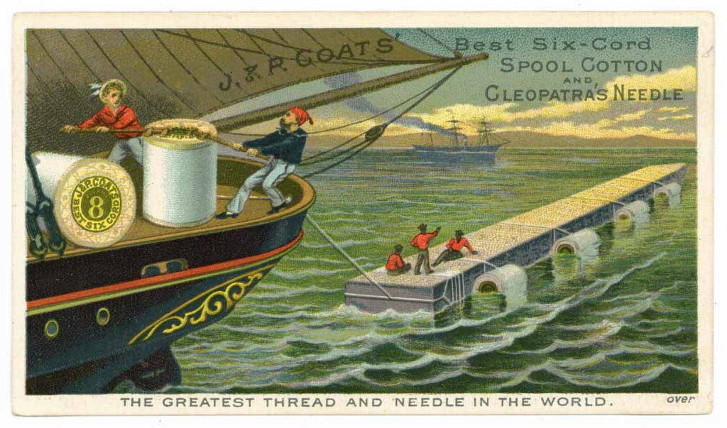 Victorian Trade Card, J. & P. Coats Thread, Cleopatra's Needle