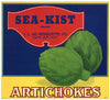 Sea-Kist Brand Vintage Santa Cruz California Artichoke Crate Label