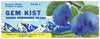 Gem Kist Brand Vintage Caldwell Idaho Prune Crate Label