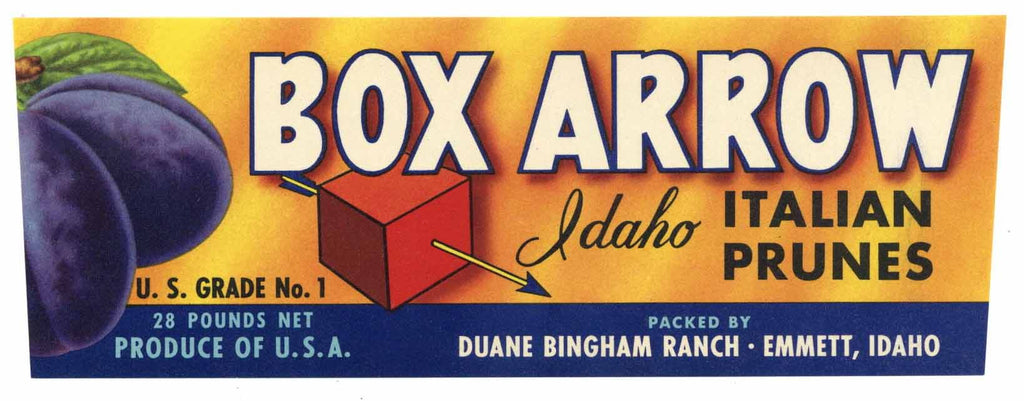 Box Arrow Brand Vintage Emmett Idaho Apple Crate Label