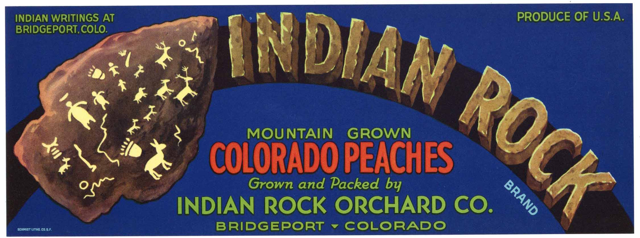 Indian Rock Brand Vintage Bridgeport Colorado Crate Label