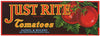 Just Rite Brand Vintage Chula Vista California Tomato Crate Label