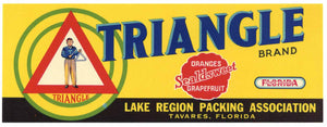 Triangle Brand Vintage Tavares Florida Citrus Crate Label, yellow