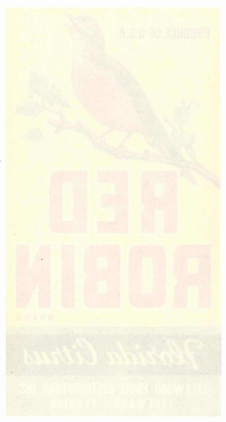 Red Robin Brand Vintage Zellwood Florida Citrus Crate Label – thelabelman