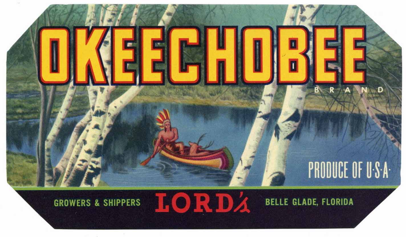 Okeechobee Partridge Brand Vintage Belle Glade Florida Citrus Crate Label