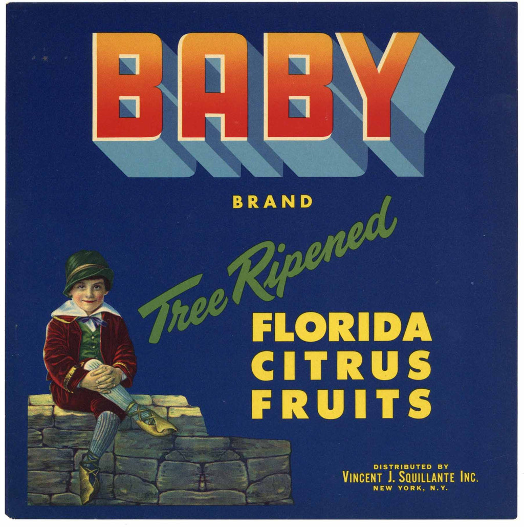 Baby Brand Vintage Florida Citrus Crate Label