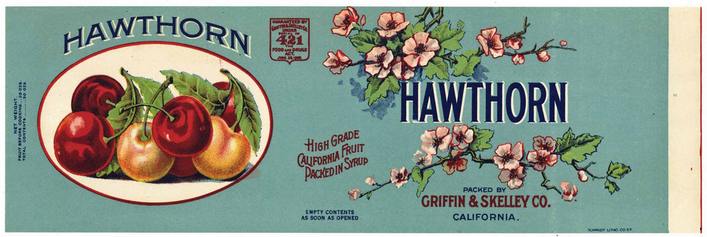 Hawthorn Brand Vintage Cherry Can Label