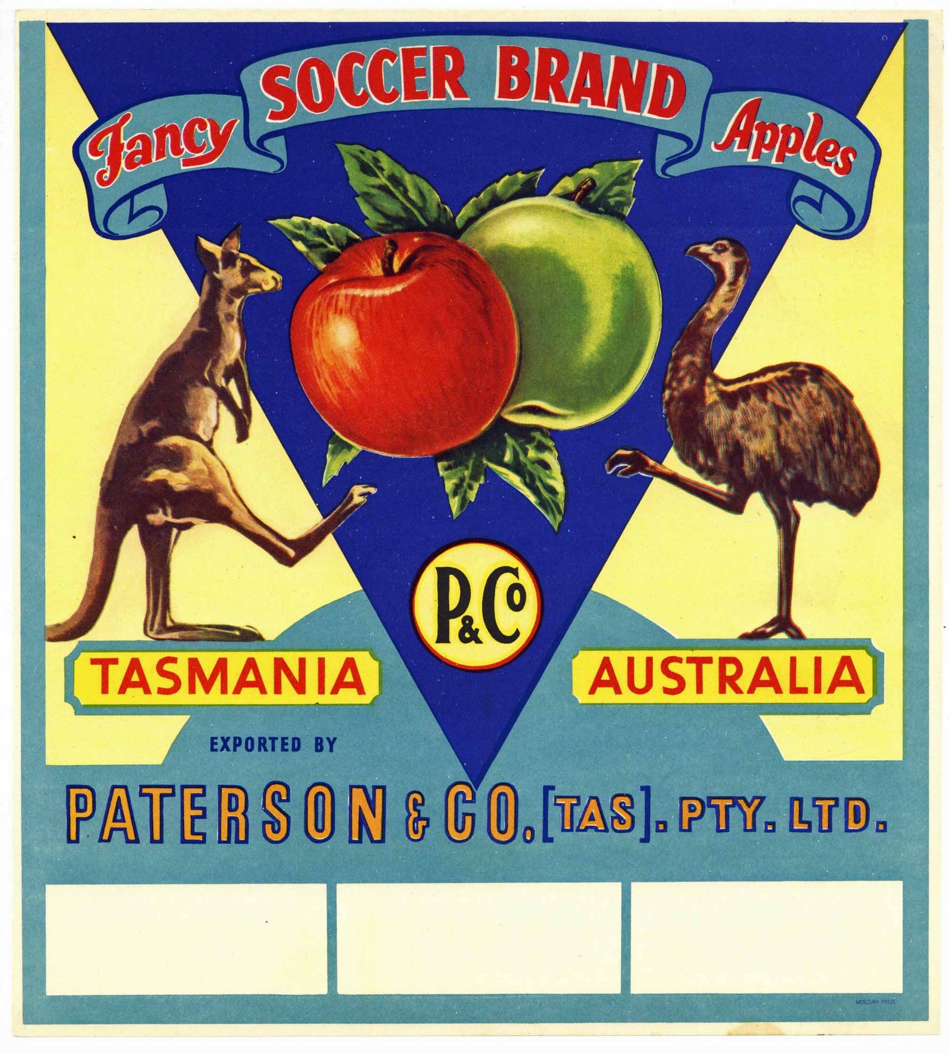 Soccer Brand Vintage Australian Apple Crate Label, tall
