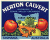 Merton Calvert Brand Vintage Tasmania Australian Apple Crate Label