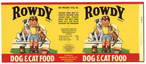 Rowdy Brand Vintage Huntington Park California Dog & Cat Food Can Label