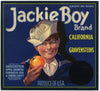 Jackie Boy Brand Vintage Sebastopol Sonoma County Apple Crate Label, early