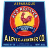 Red Rooster Brand Vintage Asparagus Crate Label