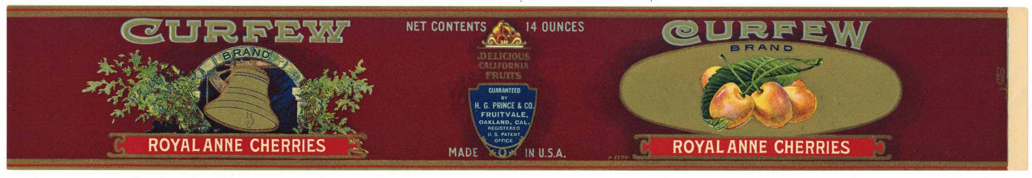 Curfew Brand Vintage Oakland Fruitvale Cherry Can Label