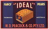 Ideal Brand Vintage Tasmania Australian Pear Crate Label