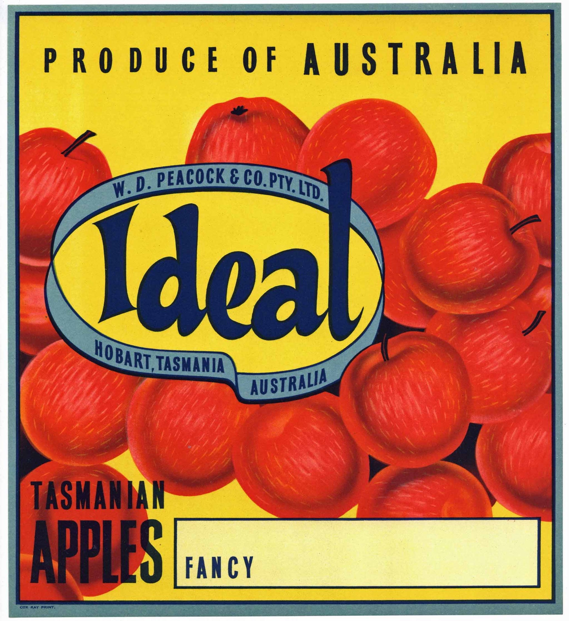 Ideal Brand Tasmania Australia Apple Crate Label