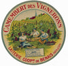 Camembert des Vignerons Vintage French Camembert Cheese Label