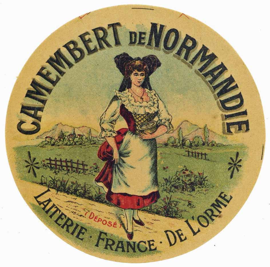 Camembert de Normandie Vintage French Camembert Cheese Label
