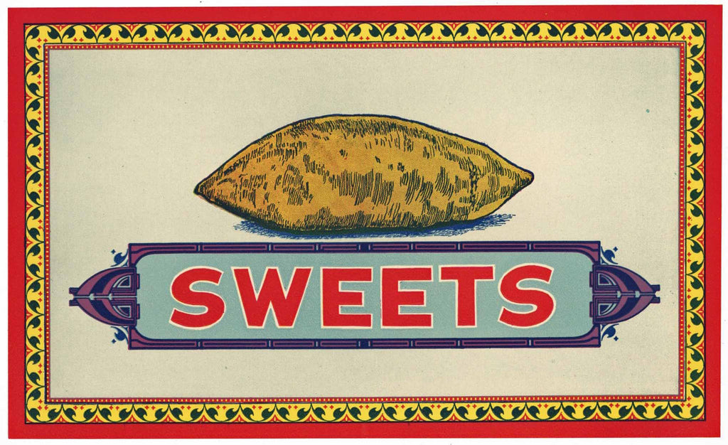Sweets Vintage Stock Yam Crate Label