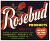 Rosebud Brand Vintage Oxnard California Vegetable Crate Label