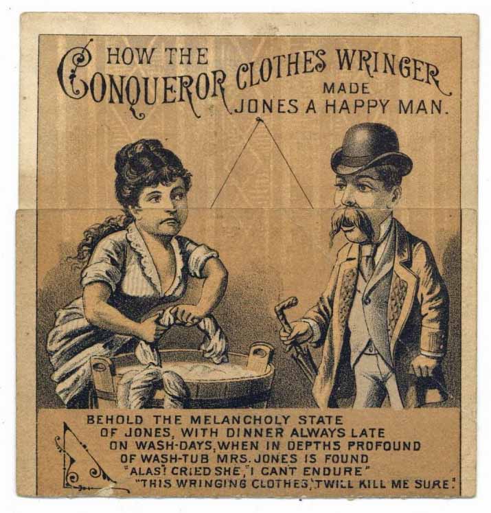 Victorian Trade Card, Conqueror Clothes Wringer, Metamorphic