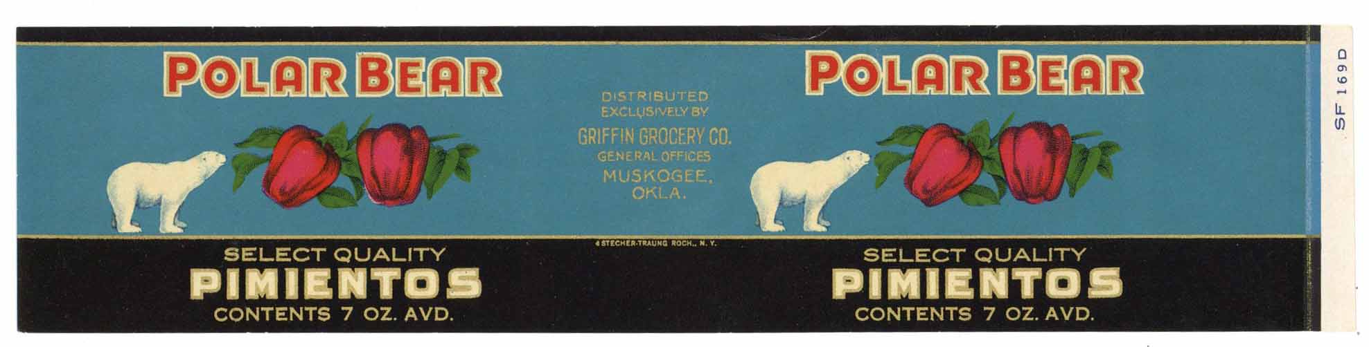 Polar Bear Brand Vintage Muskogee Oklahoma Can Label, small